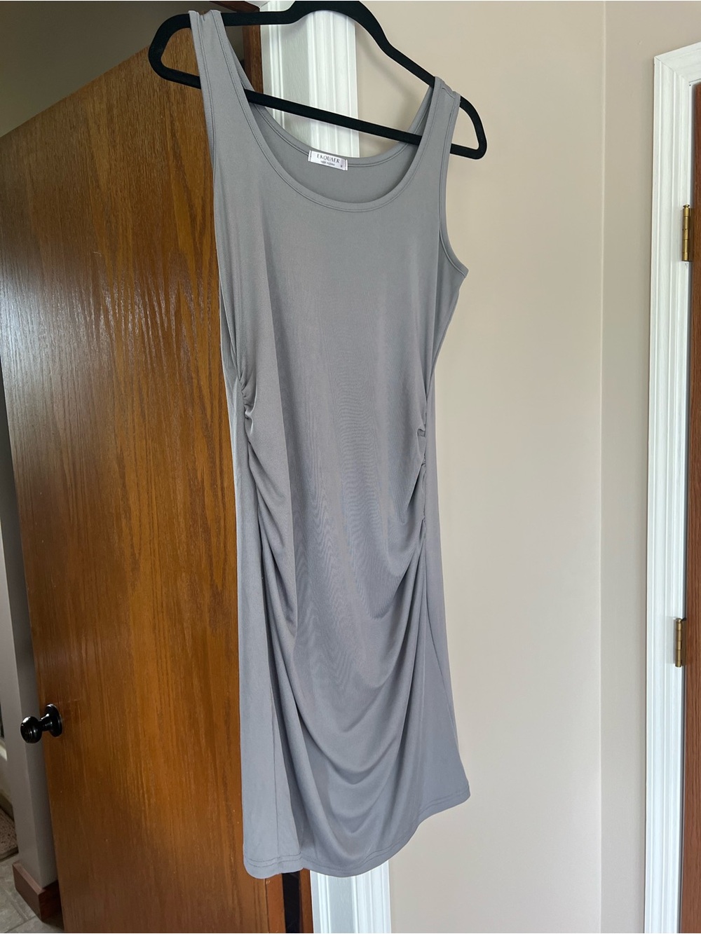 Gray Maternity Midi Dress